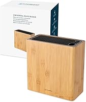 KITCHENDAO XL Bamboo Universal Knife Block - Holds 16 Knives up to 8.6", Slots for Scissors & Sharpening Rod, Blade-Protecting Design, Space-Saving Stand (No Knives)