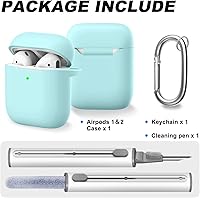 Vista 181 de Funda para AirPods Pro con kit de limpieza, funda de silicona suave para Apple AirPod Pro de 1ª/2ª generación, accesorios de funda AirPods Pro/Pro 2