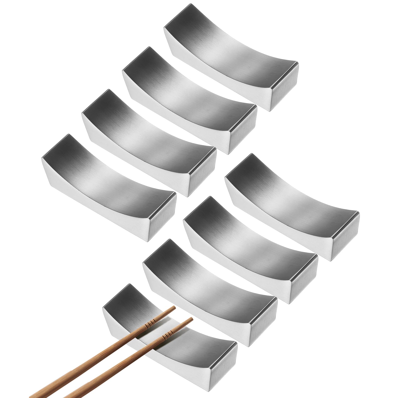 Repose-baguettes acier inoxydable 304 Lot de 8 support couteaux fourchettes argenté