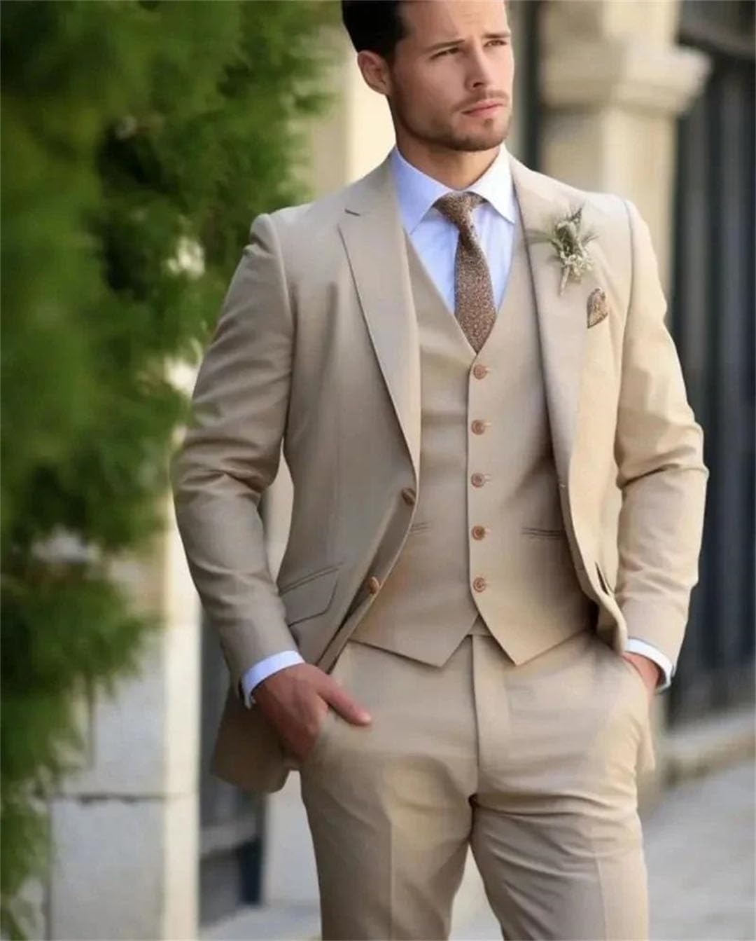 Smoking da uomo abiti da sposa per gli uomini sposo abbigliamento formale da uomo vestito da ballo festa blazer + pantaloni + gilet