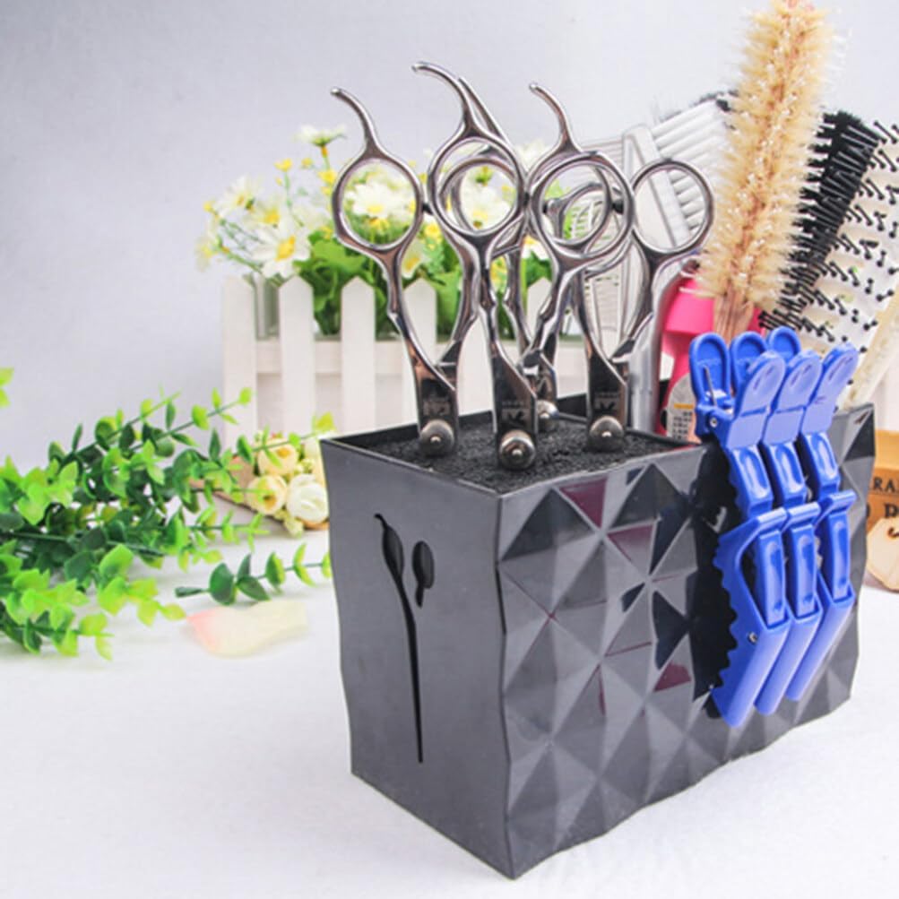 SOLUSTRE 1pc Double Slots Hair Scissors Holder Organizer Non- Hairdressing Tools Storage Box for Home and Salon Use Design for Efficient Tool Management
