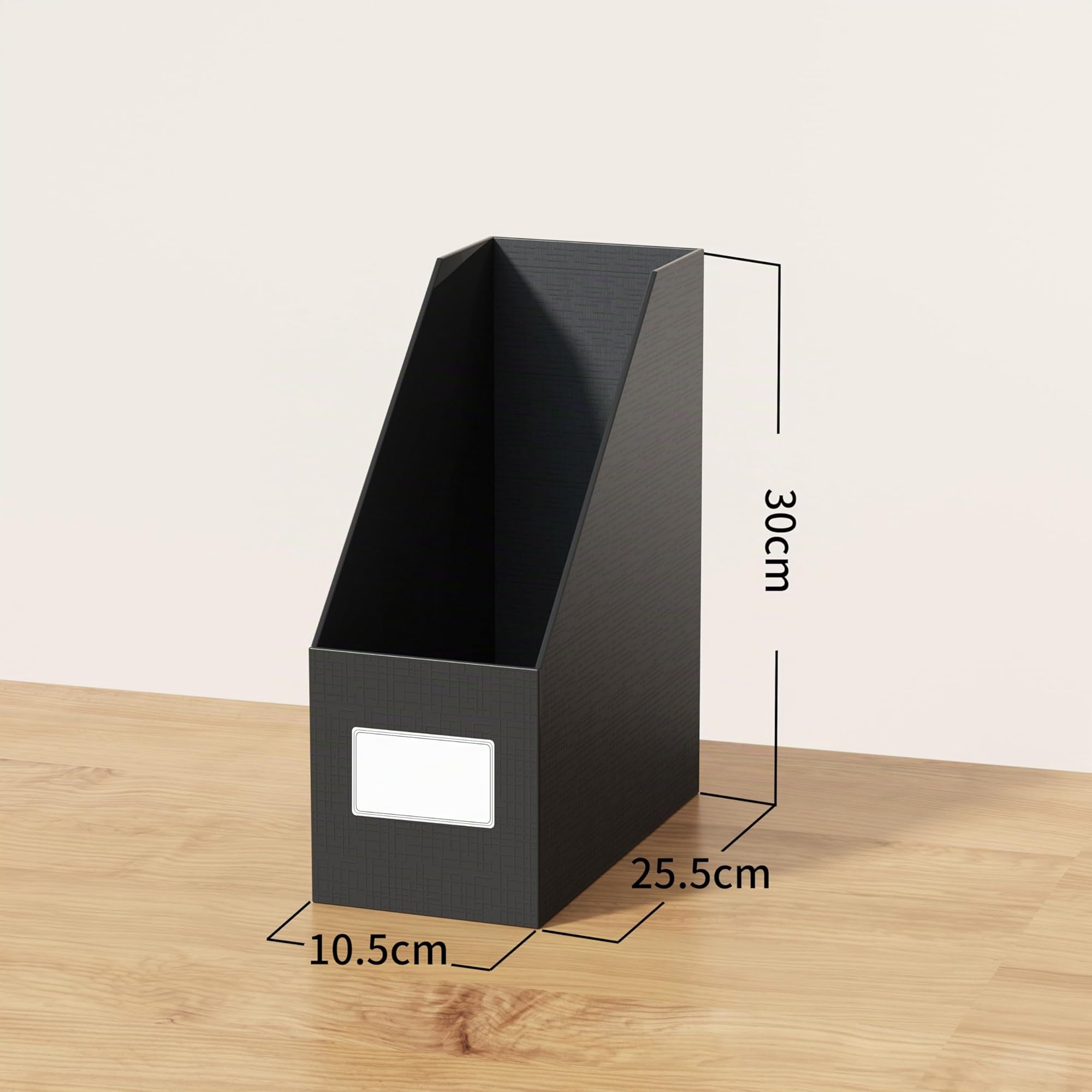 JIAWEI Revistero A4, 3 unidades, cartón extra resistente 1800 g/m, 10,5 cm, negro