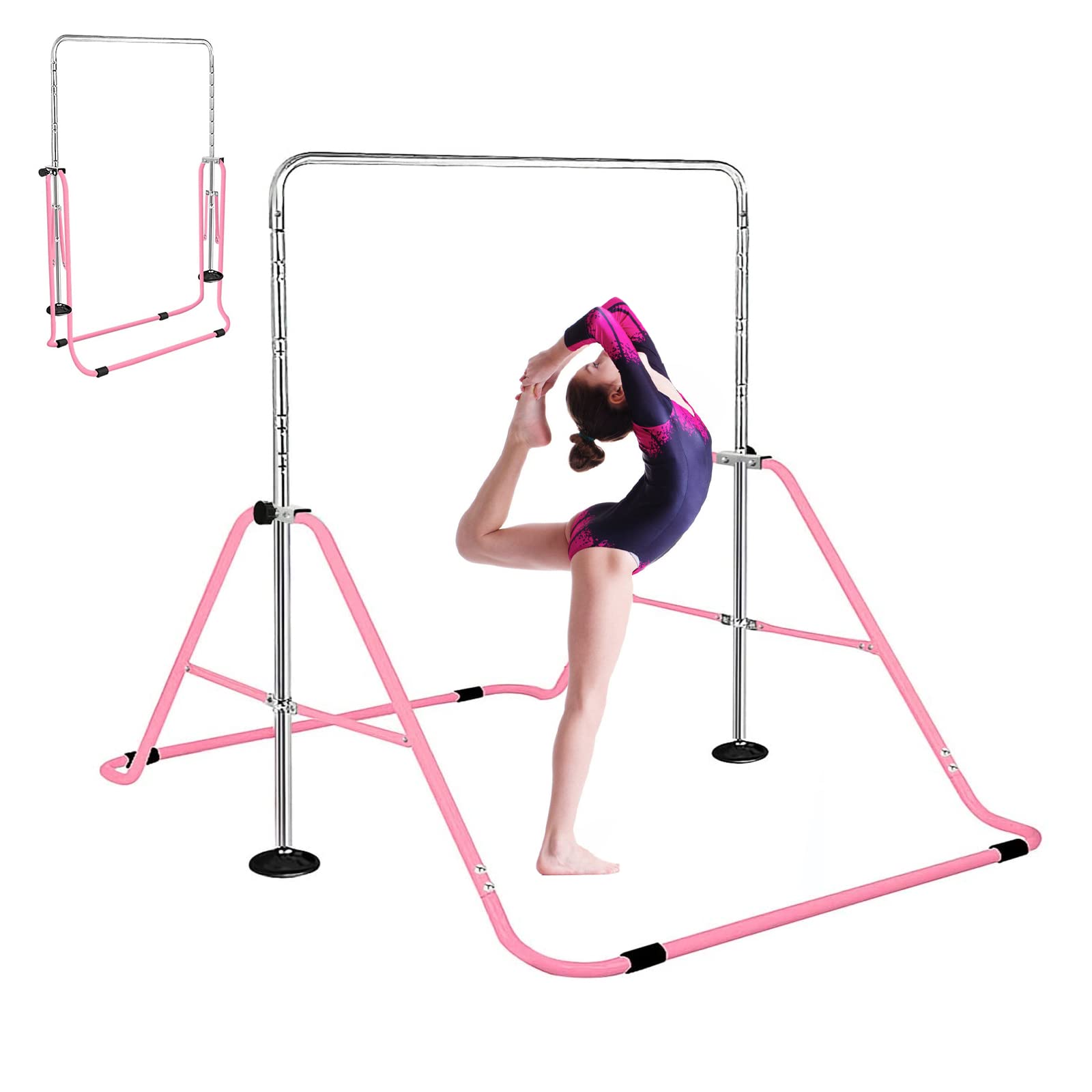 Buy FBSPORT Kids Gymnastics Bar with Adjustable Folding Horizontal Bar Pull Up Expandable Junior