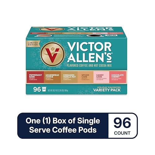 Miniatura 3 de Victor Allen's Coffee Holiday Favorites - Paquete variado de café y cacao caliente, 96 unidades, tazas individuales y cápsulas de café para