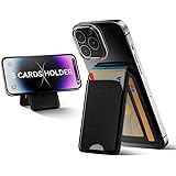for MagSafe Wallet, 5 Card Holder with Stand, Magnetic Phone Wallet Stand for iPhone 17/16/15/14/13/12 Pro Max Air Plus Series, RFID Blocking Vegan Leather,Black