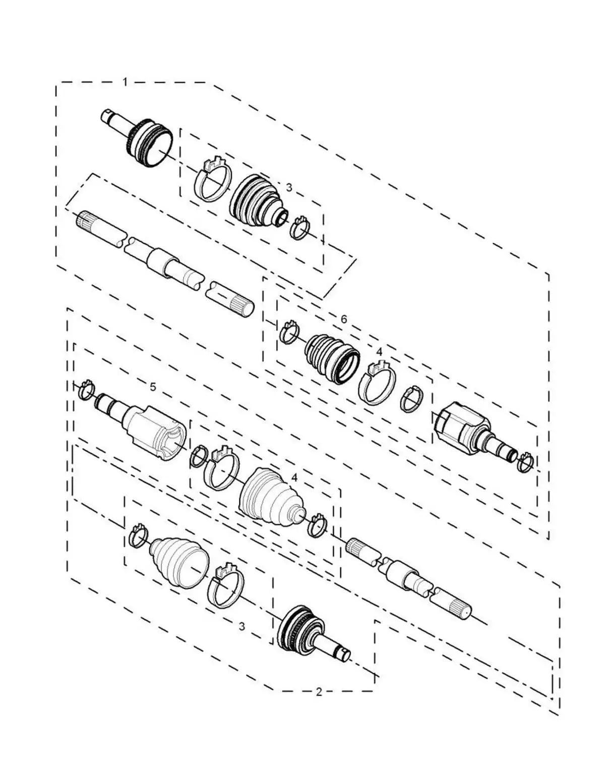 Arbre de transmission complet (côtés gauche et droit) avec joints homocinétiques soufflets, compatible les modèles chinois SAIC ROEWE 350 MG3 MG5 Soufflet De Cardan(MG5 Left)