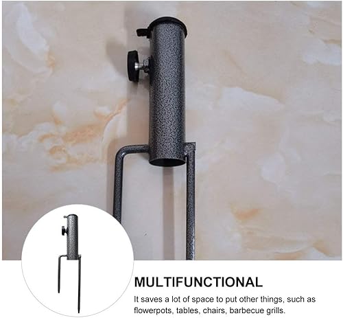 Miniatura 4 de Cabilock 2 paraguas de playa con anclaje de arena, estaca de hierro, soporte de bandera de metal resistente para césped, paraguas para exteriores,