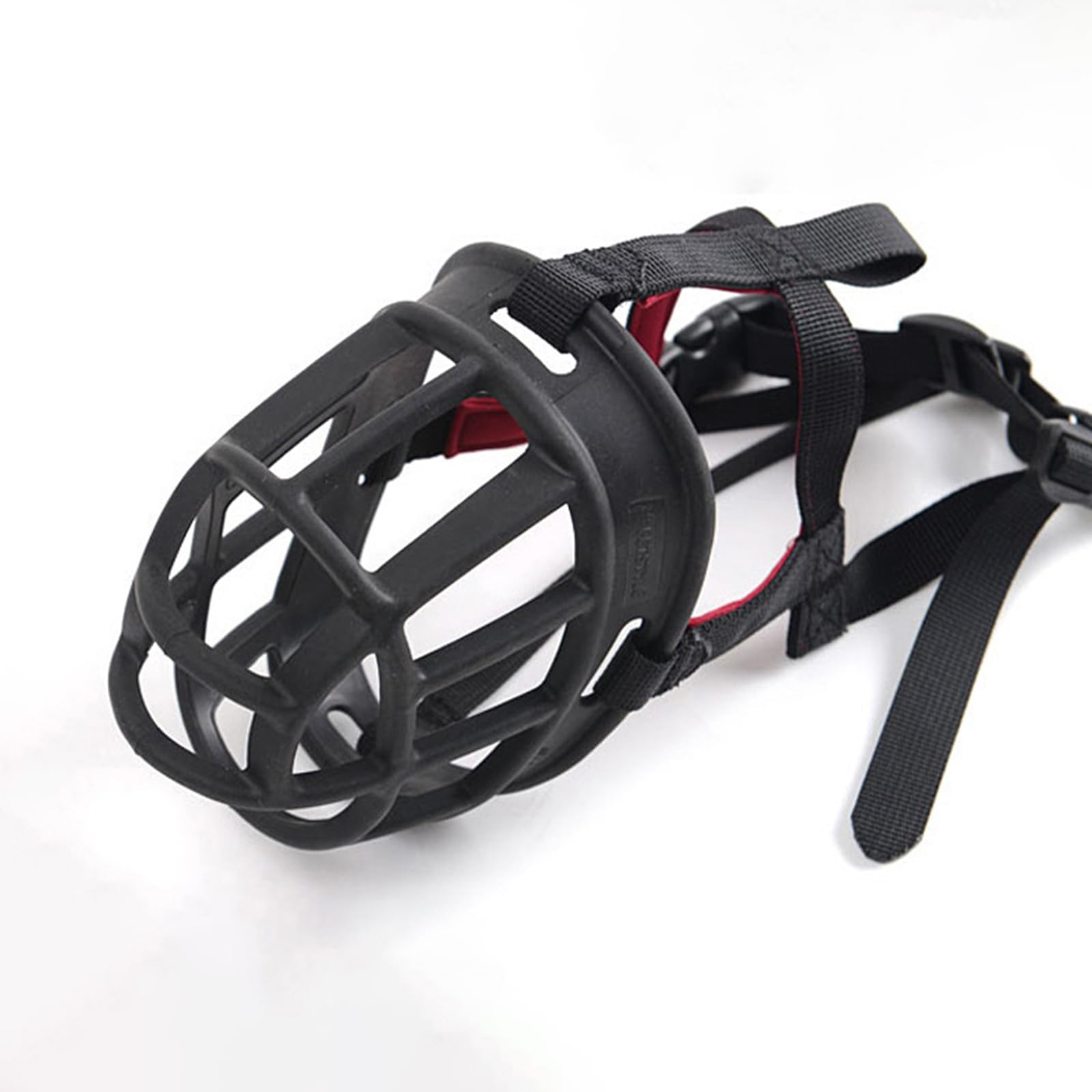 Bozal for Perros antimordeduras, Transpirable, Ajustable, diseño humanizado, Apertura Frontal, Gran Orificio de respiración(Black with Nose Pads,No. 1)