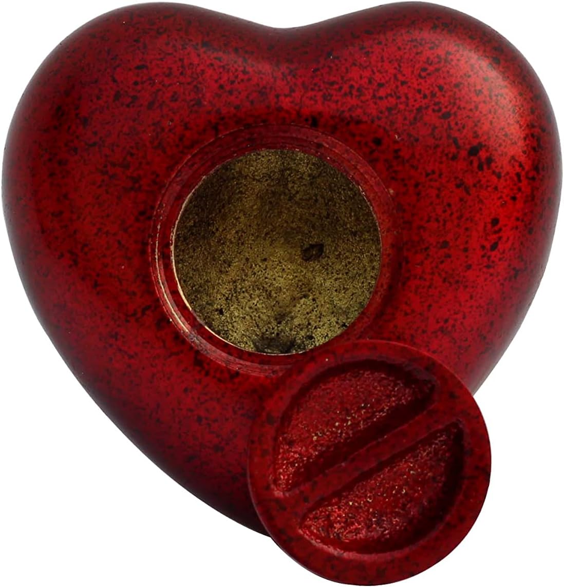 Heart Brass Forever Mini Cremation Keepsake Urns for Human Ashes Beautiful Small Urns RED Color with Premium Case Handcrafted Cremation Urns for Ashes A Lasting Tribute to Your Loved One