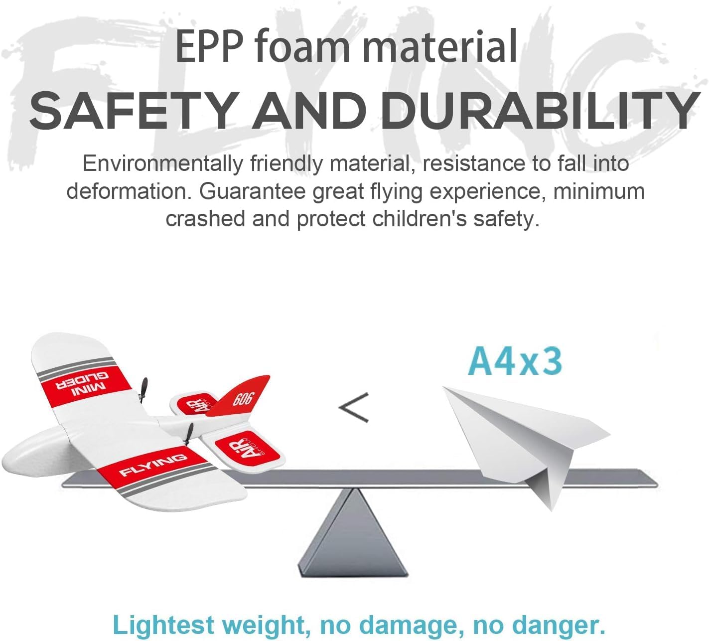 GoolRC RC Plane, KF606 RC Airplane, 2CH 2.4GHz Remote Control Airplane, EPP Foam Fixed Wing RC Aircraft, RTF Ready to Fly Mini RC Glider Plane with 3 Batteries for Beginners and Adults