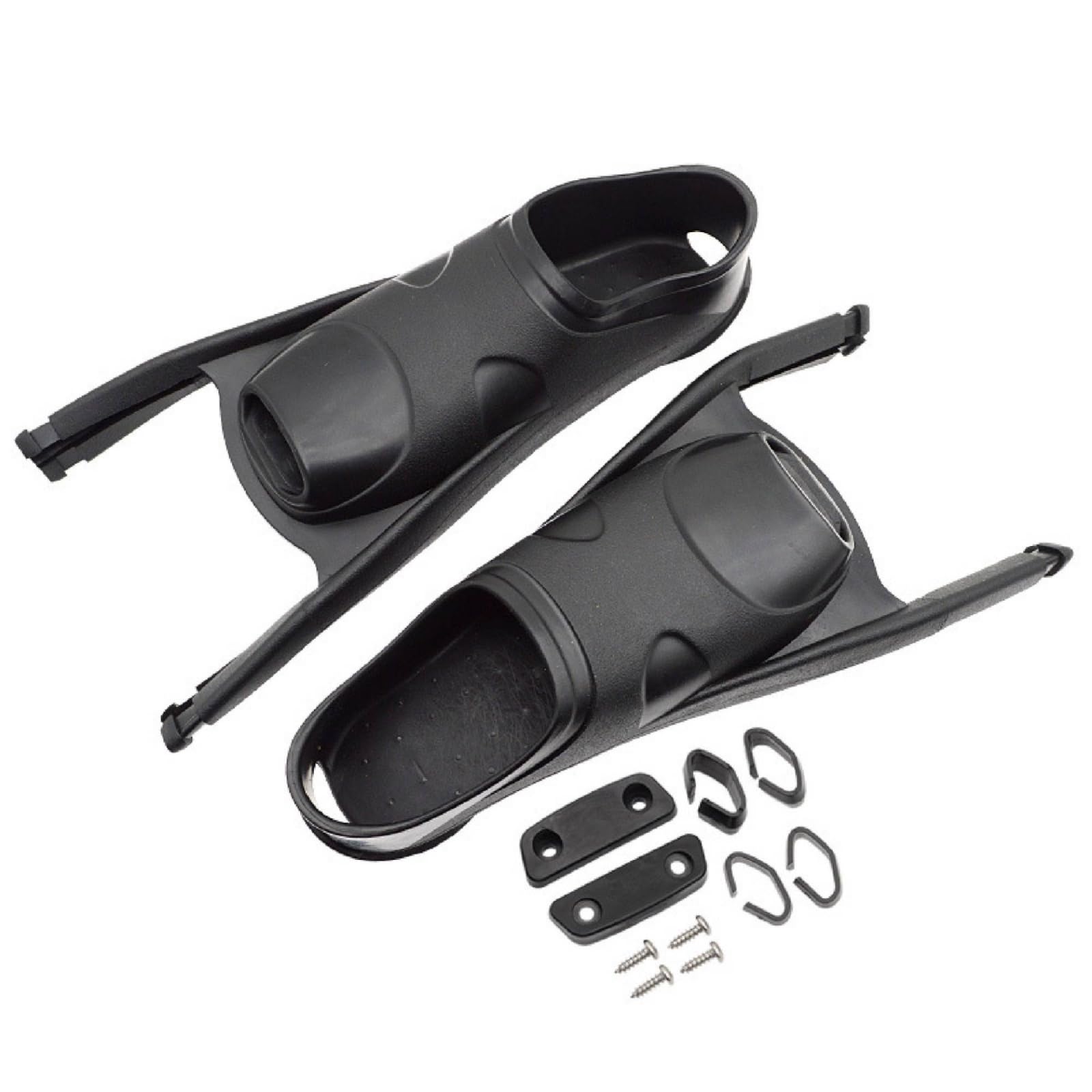 Amagogo Aletas de Natación Bolsillo de Propulsión para Montar con Diseño sin Talón Rieles Laterales y en Caucho Termoplástico Adecuado para Mantenimiento de , Negro , M 39-40