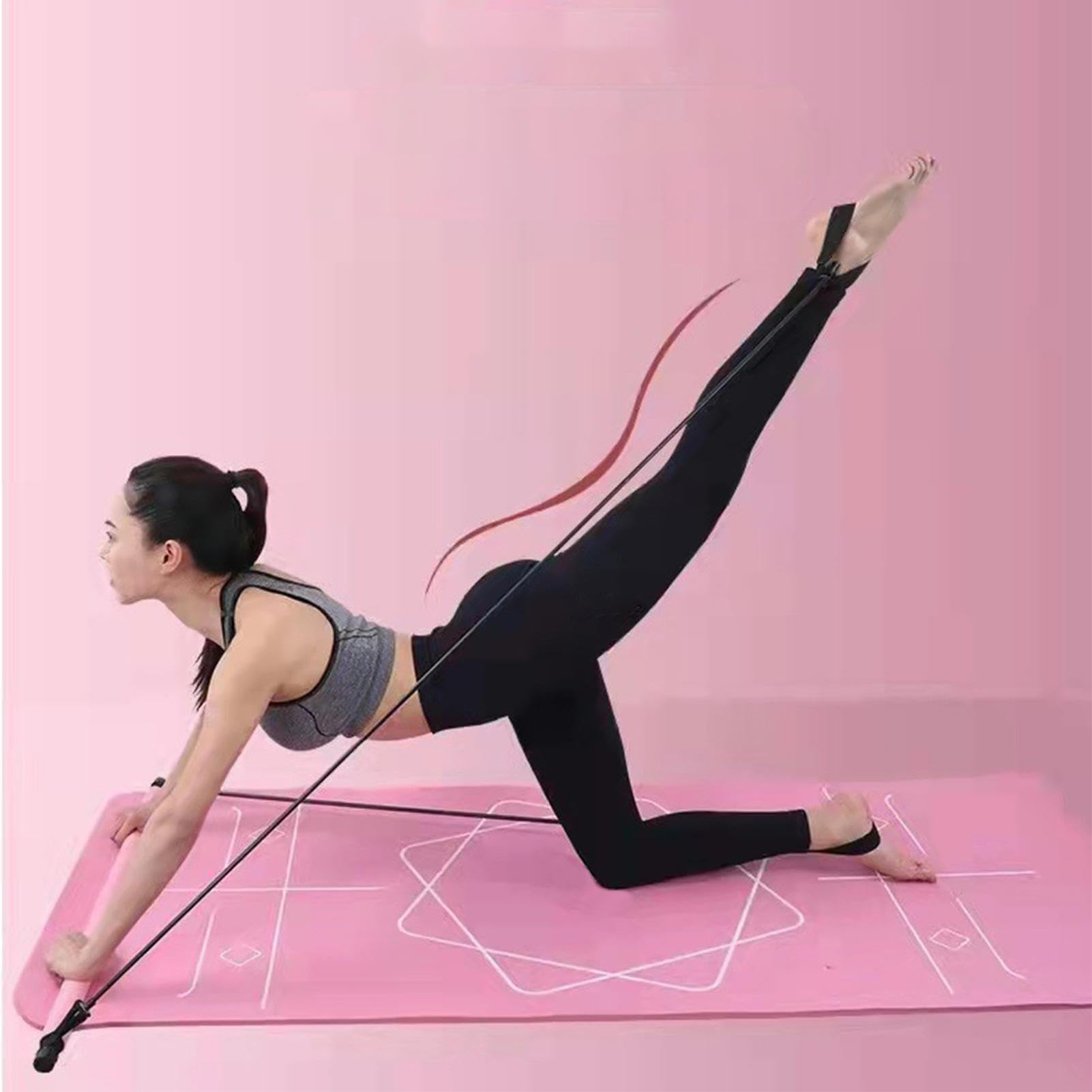 Pilates-Bar-Set – multifunktionales Fitnesszubehör | Widerstandsbänder Pilates Bar Set | Kraftgewichtsausrüstung, leichte elastische Fusion Bar Pilates Stretch für Frauen, Männer, Mädchen