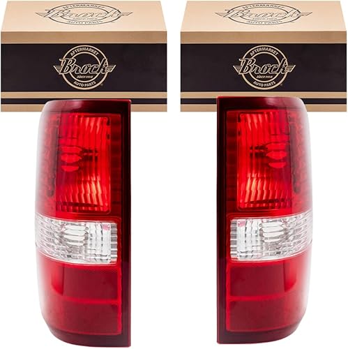 Miniatura 1 de Brock Aftermarket - Juego de luces traseras de repuesto para conductor izquierdo y pasajero compatible con Ford F-150 Styleside 2004-2008