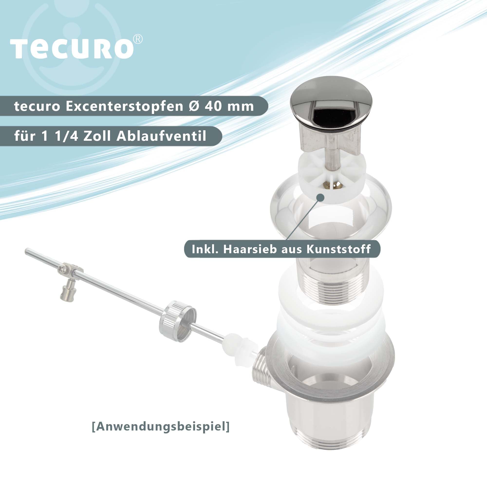 tecuro - Haarzeef voor excentrische pluggen 40 mm - kunststof, wit - Effectieve bescherming tegen verstoppingen - 90228 tecuro - Haarzeef voor excentrische pluggen 40 mm - kunststof, wit - Effectieve bescherming tegen verstoppingen - 90228