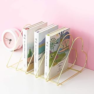 Metalowa półka na biurko Uchwyt na czasopisma Sortownik na biurko Organizer 5 slotów Książka stojak do przechowywania w biurze Home School (kolor: różowy)