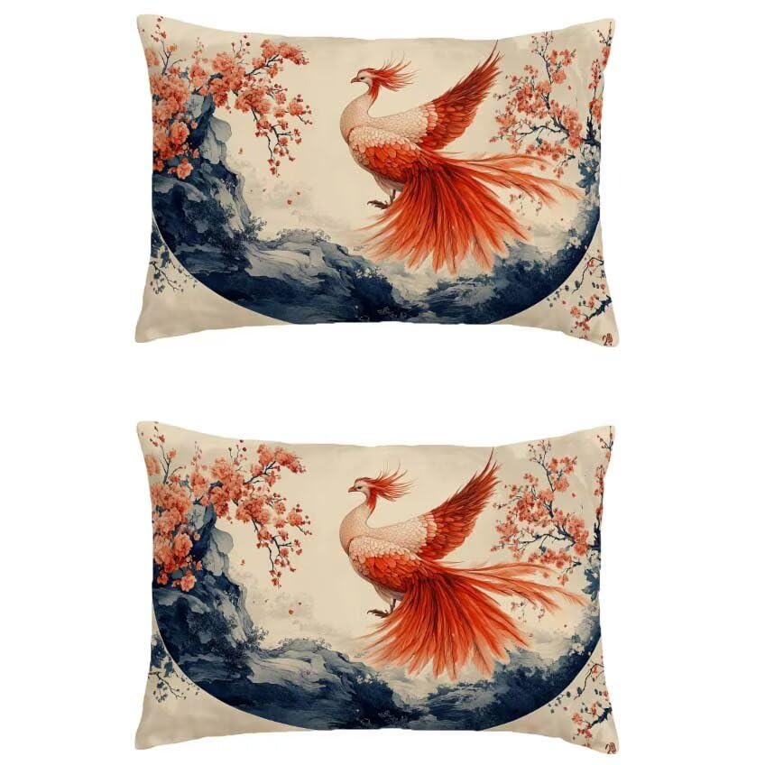 Housse de coussin imperméable 80x100cm pour salon de jardin extérieur fleur en lin
