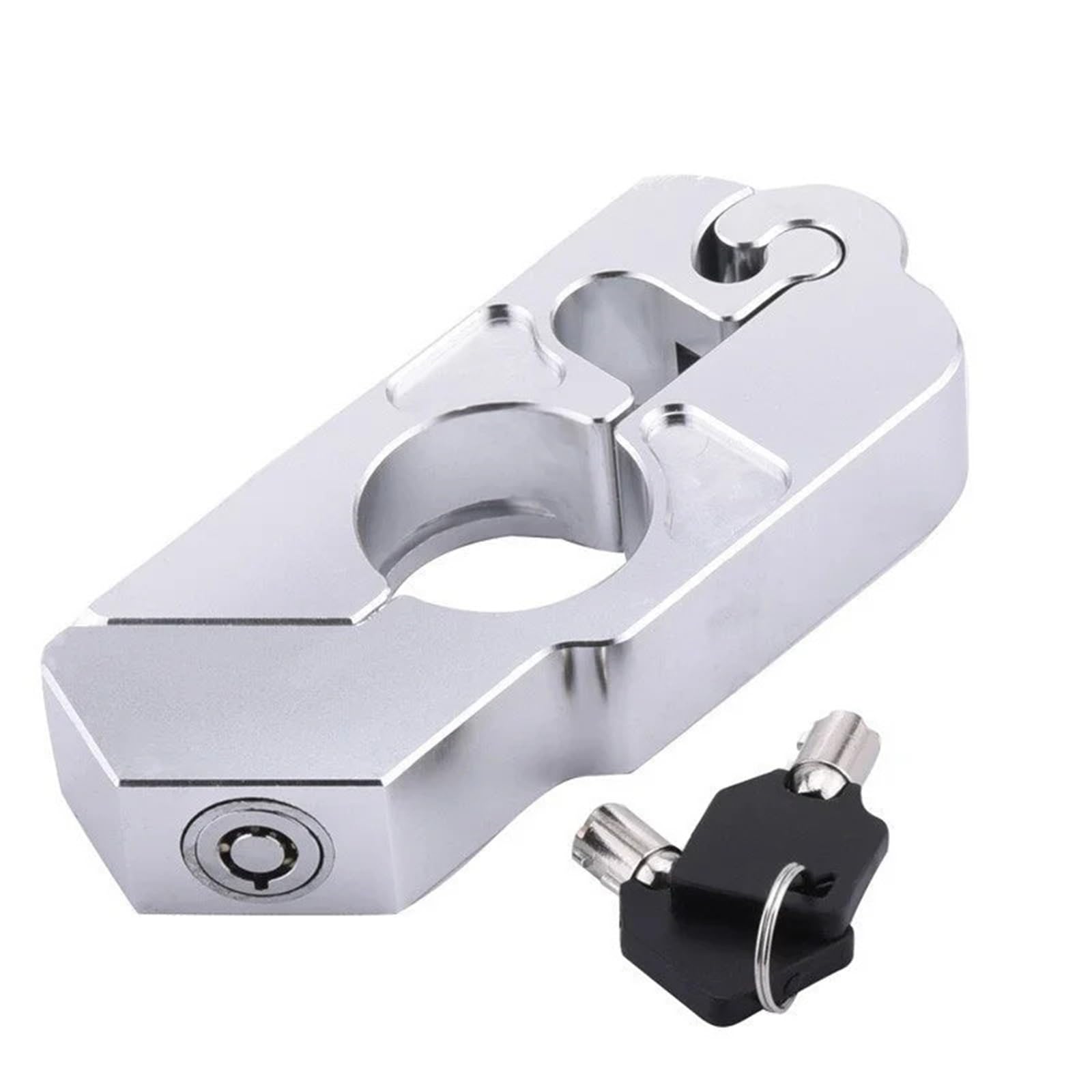 Motorcycle Handlebar Lock Outdoor Safety Locks Motorcycle Handlebar Grip Street Security It Scooter Dirt Bikes Auto Helmet Lock Motorcycle Disc Lock(Silver)