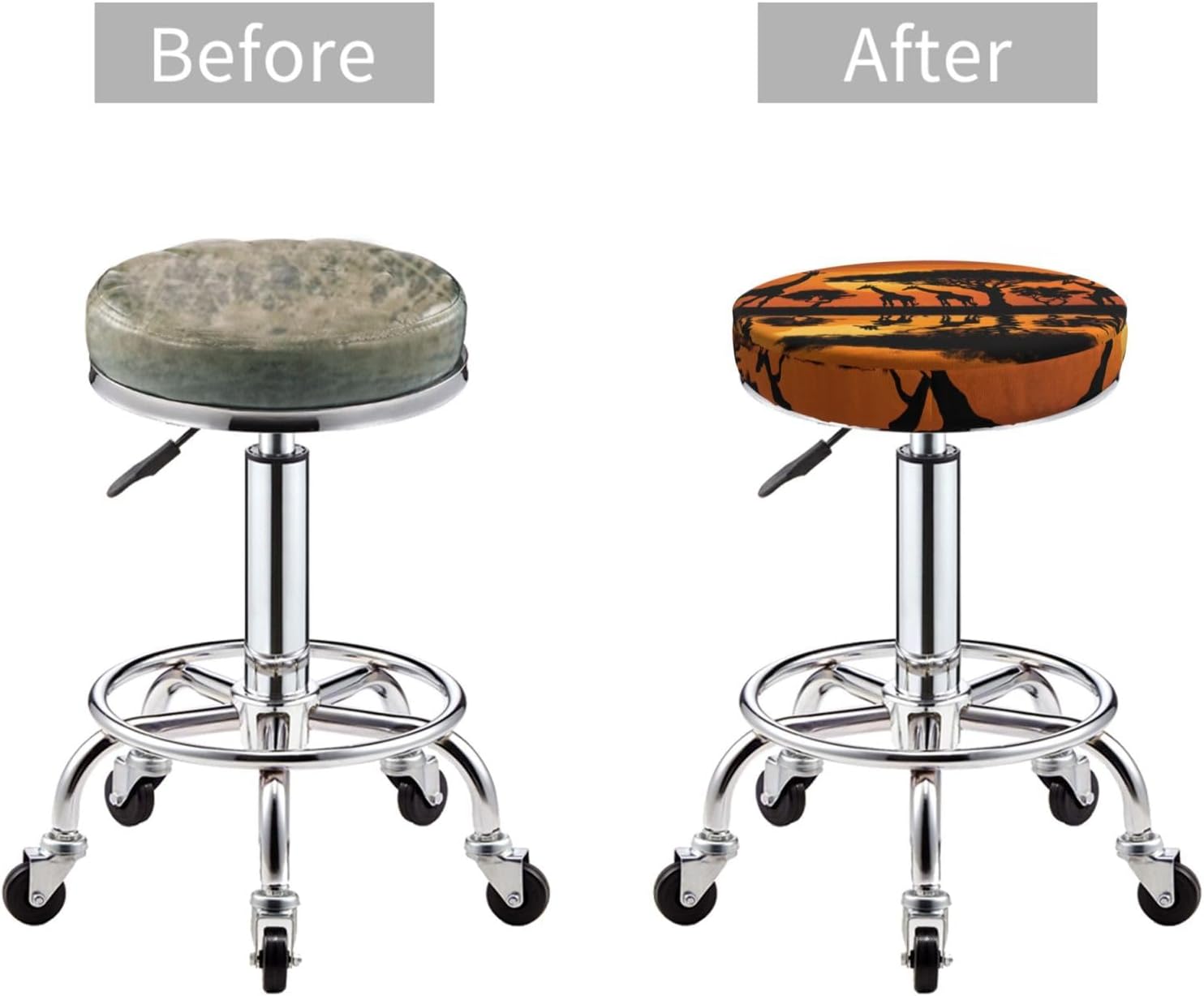 Round Bar Stool Seat Cover for Home Kitchen Dining Chair - 12 inch