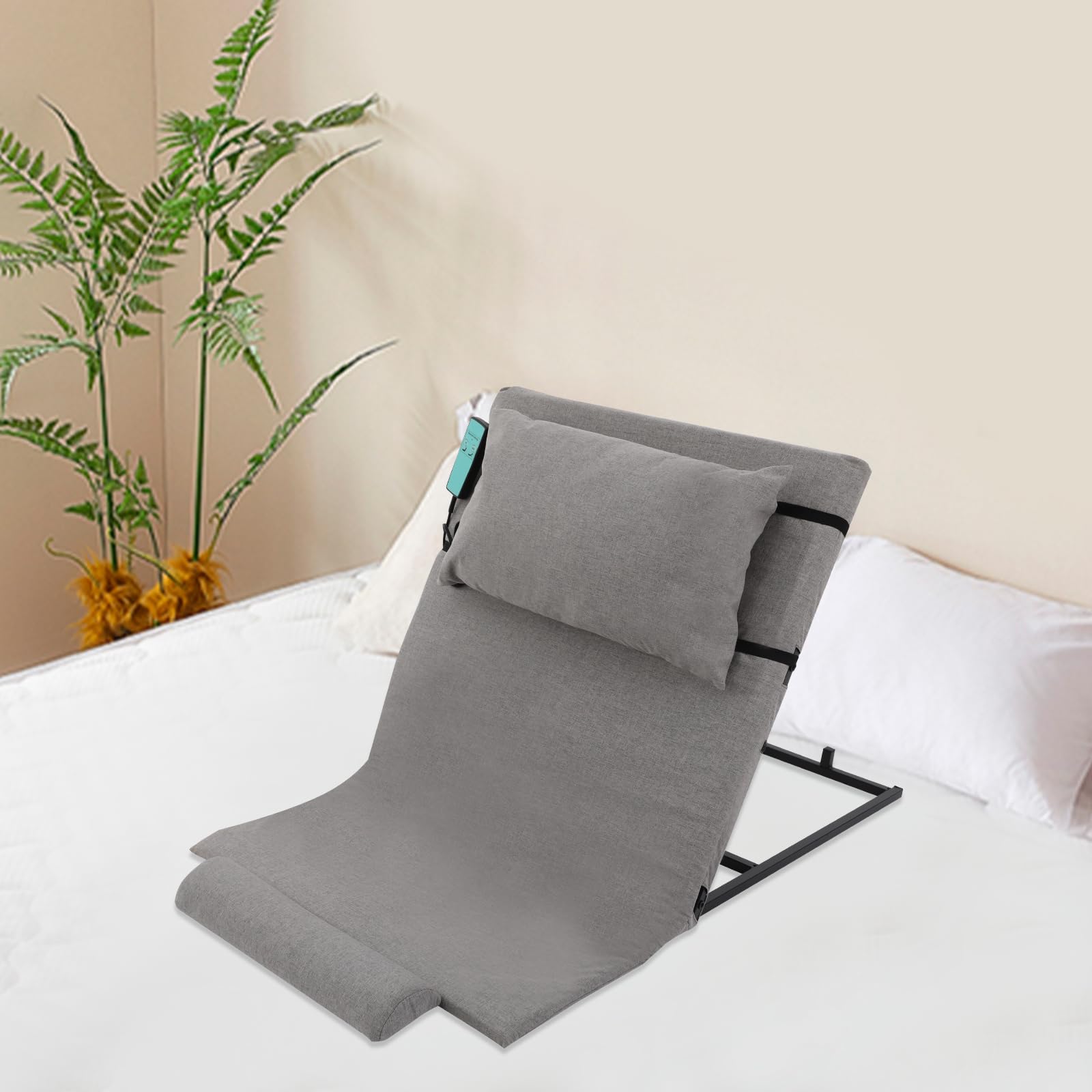 Carpeta de cama eléctrica, elevación de pecho ajustable con mando a distancia con cable, soporte para la espalda para la cama, para adultos, ayuda de levantamiento para ancianos, movilidad