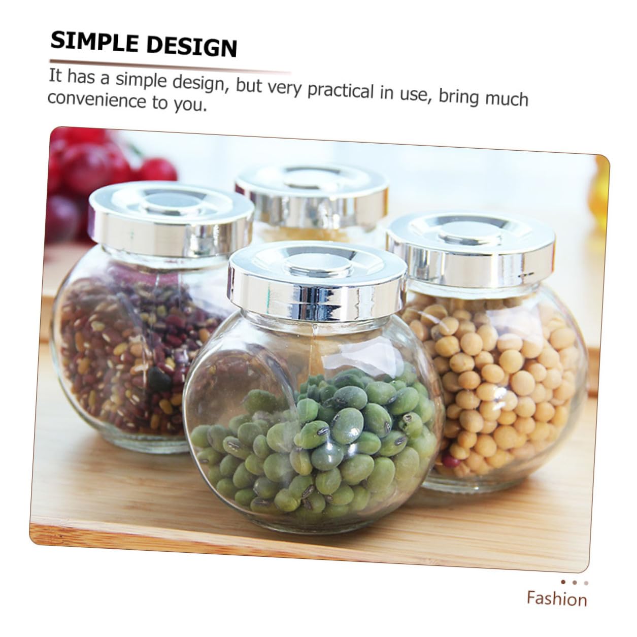 BESPORTBLE Frascos de Vidrio Herméticos para Cocina, 8 Piezas, Ligeros