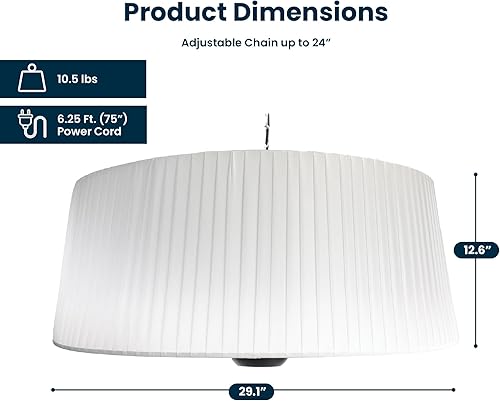 Miniatura 9 de Paragon Outdoor Sol Calentador eléctrico para patio, montaje en techo, lámpara de calor infrarroja de 1500 W para interiores y exteriores,