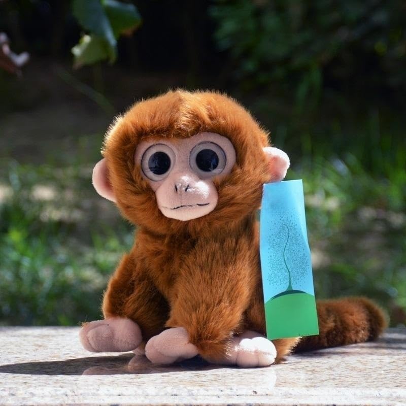 Amazon.co.jp: シミュレーションかわいい大きな目小さな猿ぬいぐるみ