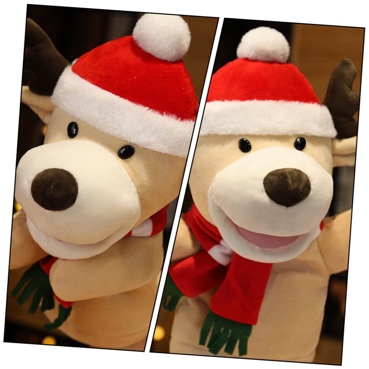 Juguetes de Peluche Marionetas de Mano de Ciervo Juguetes Navideños Educativos Interacción Familiar y Temáticos de Vacaciones