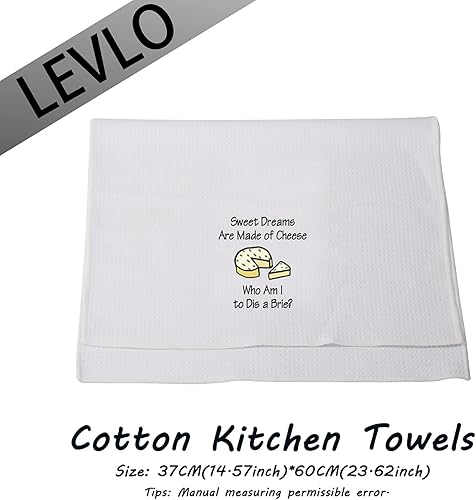 Miniatura 2 de LEVLO Divertidos regalos para amantes del queso, los dulces sueños están hechos de queso Who Am I to Dis a Brie, toallas de cocina dulce regalo de