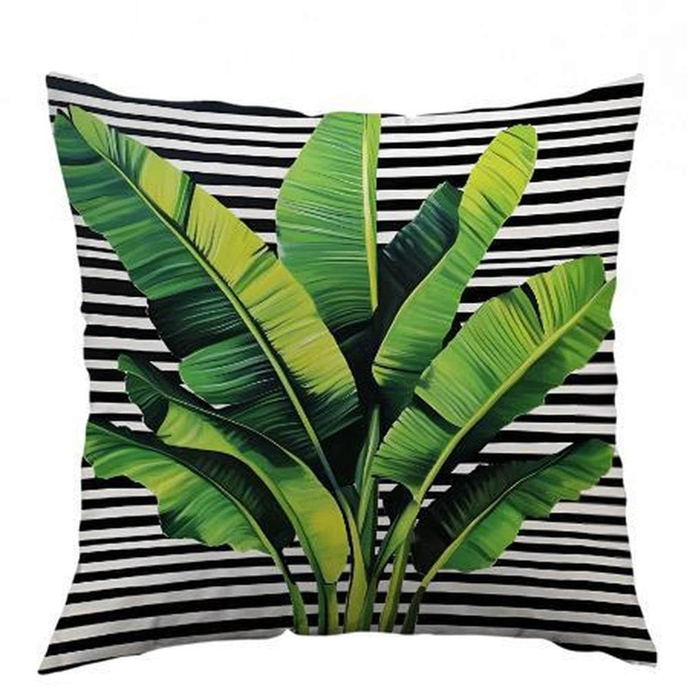 Cushion Covers 45 X 45 Leaf Square Cushions With Covers,Sofa Pillows Decorative Soft Linen Outdoor Cushion Covers,Pillowcase For Couch,Bedroom With Invisible Zipper,18X18 Inches
