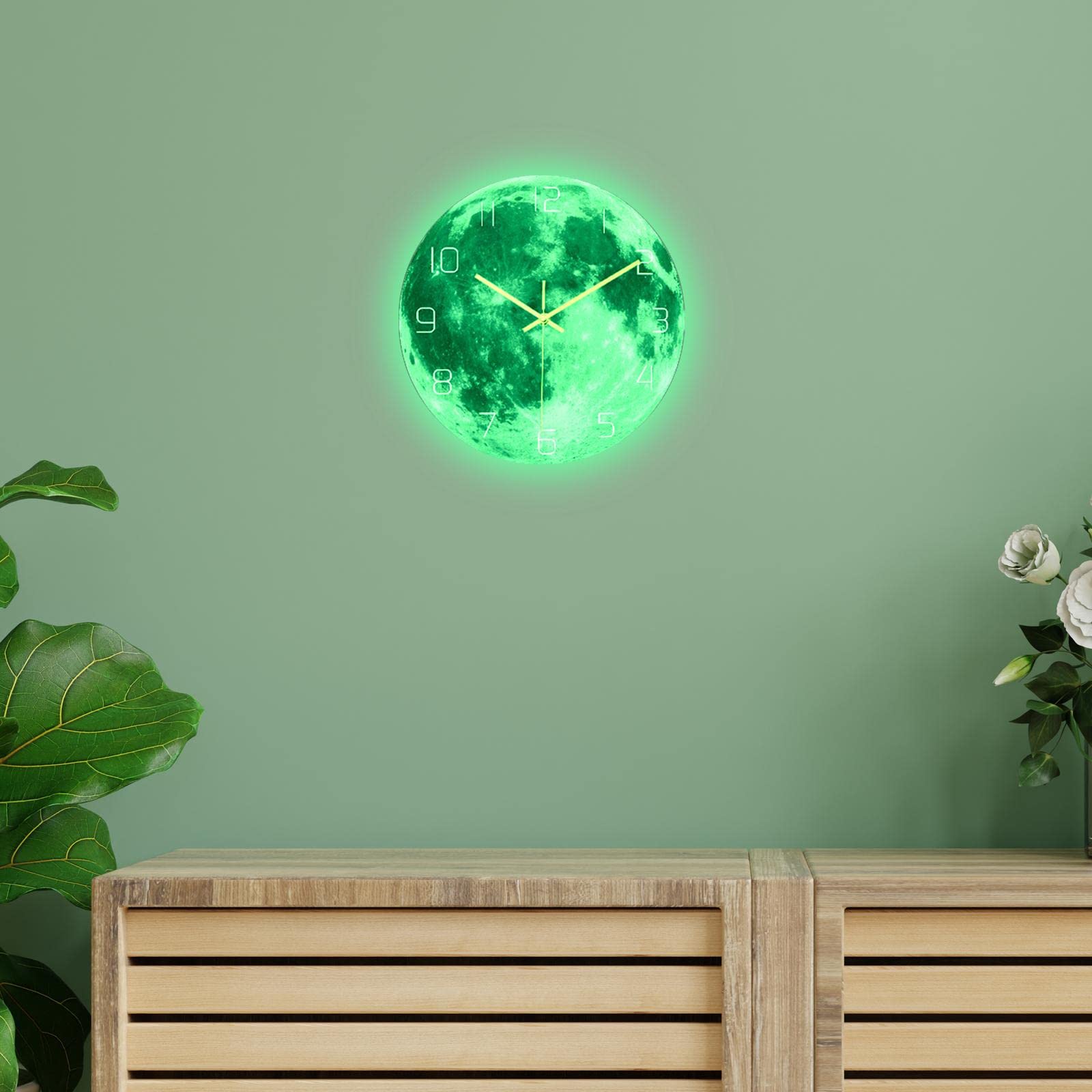 Reloj de Pared Luminoso Acrílico con Movimiento Silencioso Números y Estilo Contemporáneo Apto para Cocina y Restaurante 30cm