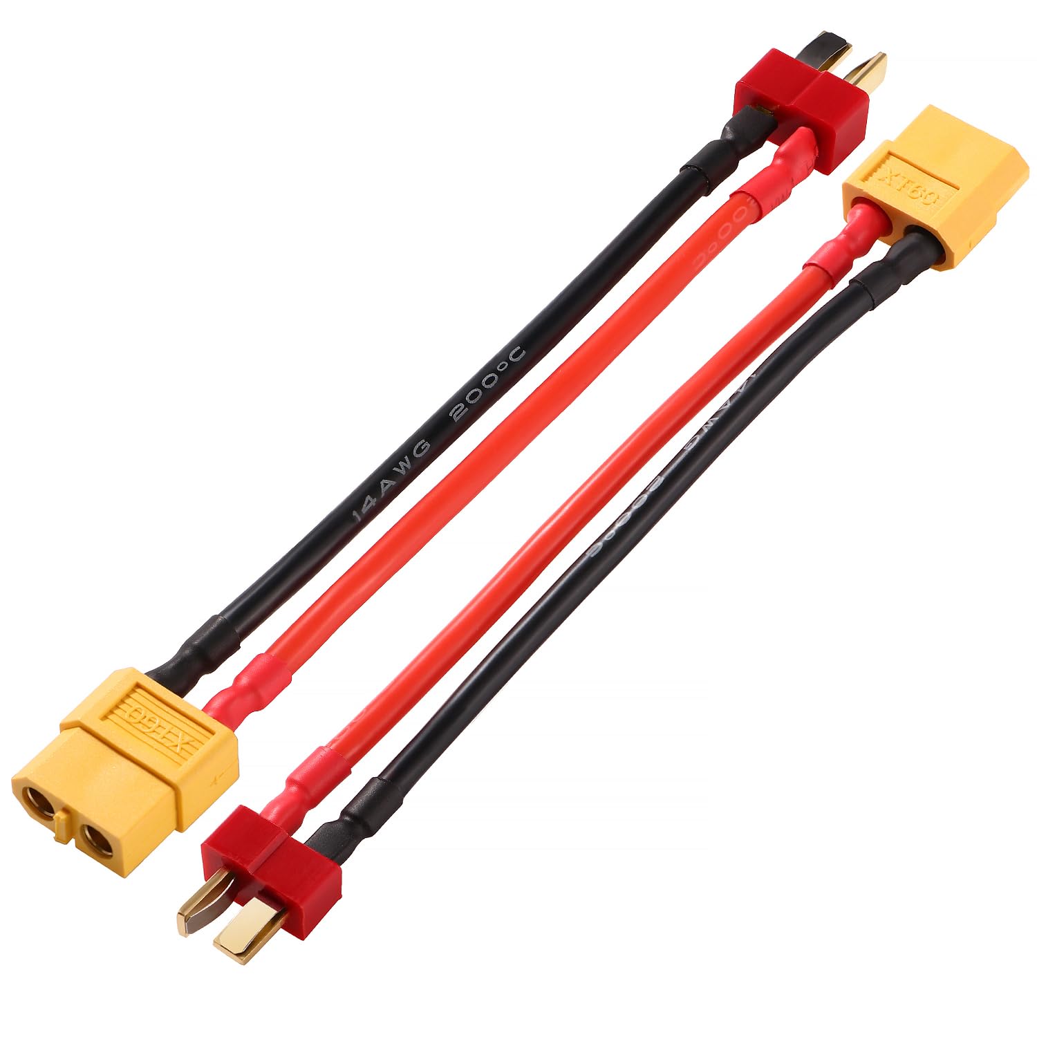 YIXISI – Adaptateurs T-Plug Vers XT60 (lot De 4) – Cuivre Plaqué Or, Sans Soudure – Pour Batteries LiPo RC, ESCs Et Chargeurs