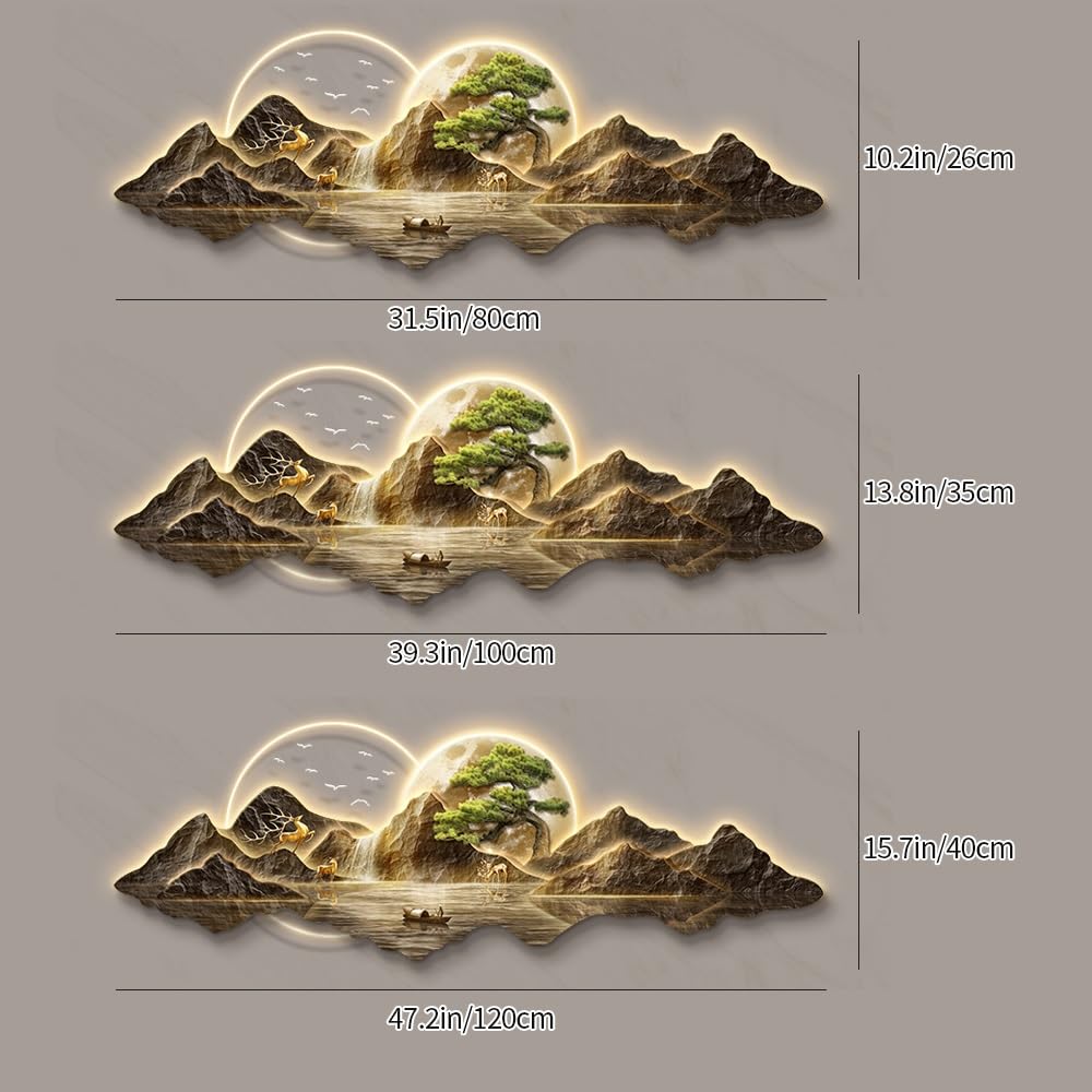Esculturas de pared LED, fuente de alimentación enchufable, decoración de pared 3D para sala de estar, dormitorio, pasillo
