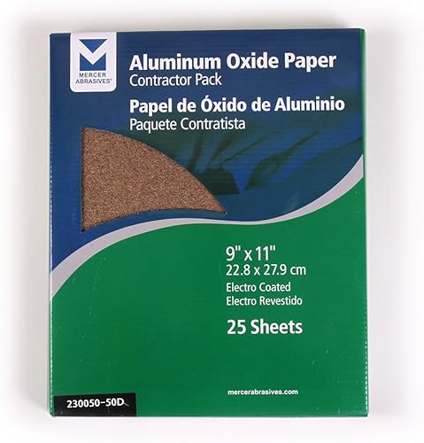 Miniatura 4 de Mercer Industries 202150A - Hojas de papel de óxido de aluminio de 9 x 11, grano 150A (paquete de 100)