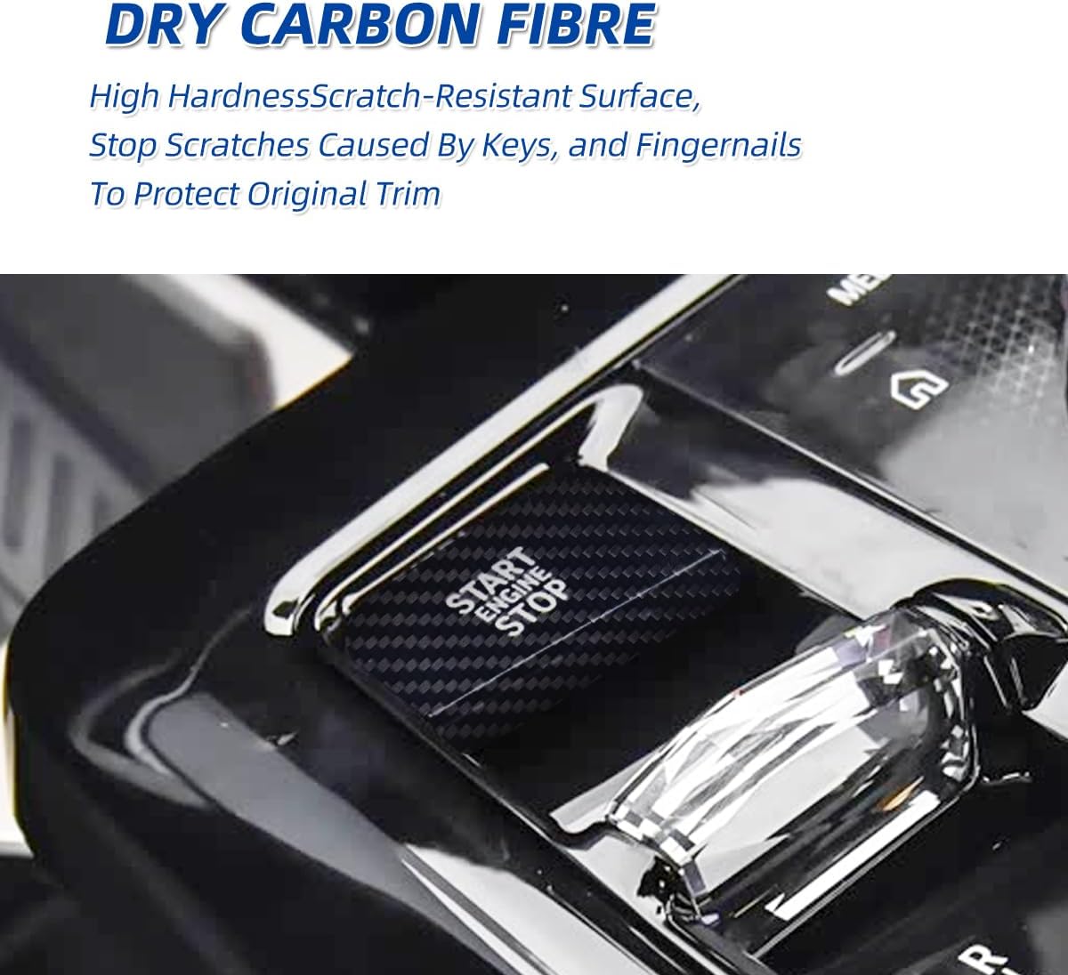 Dry Carbon Fiber Start Stop Button Cover Trim for BMW Series 5 7 X3 2023+