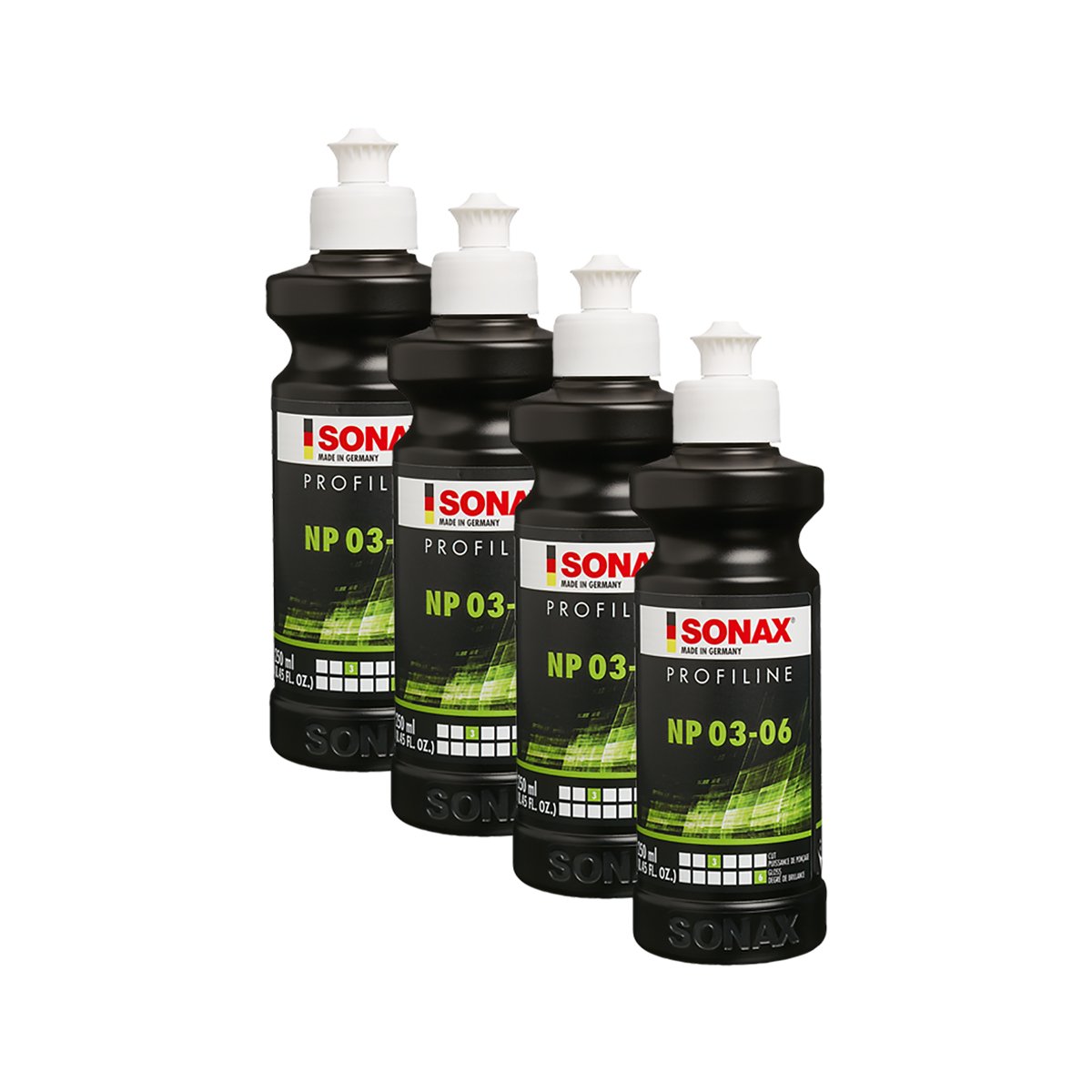 SONAX 4 x 02081410 ProfiLine NP 03 – 06 silikonfrei Nano Polish abrillantador 250 ML