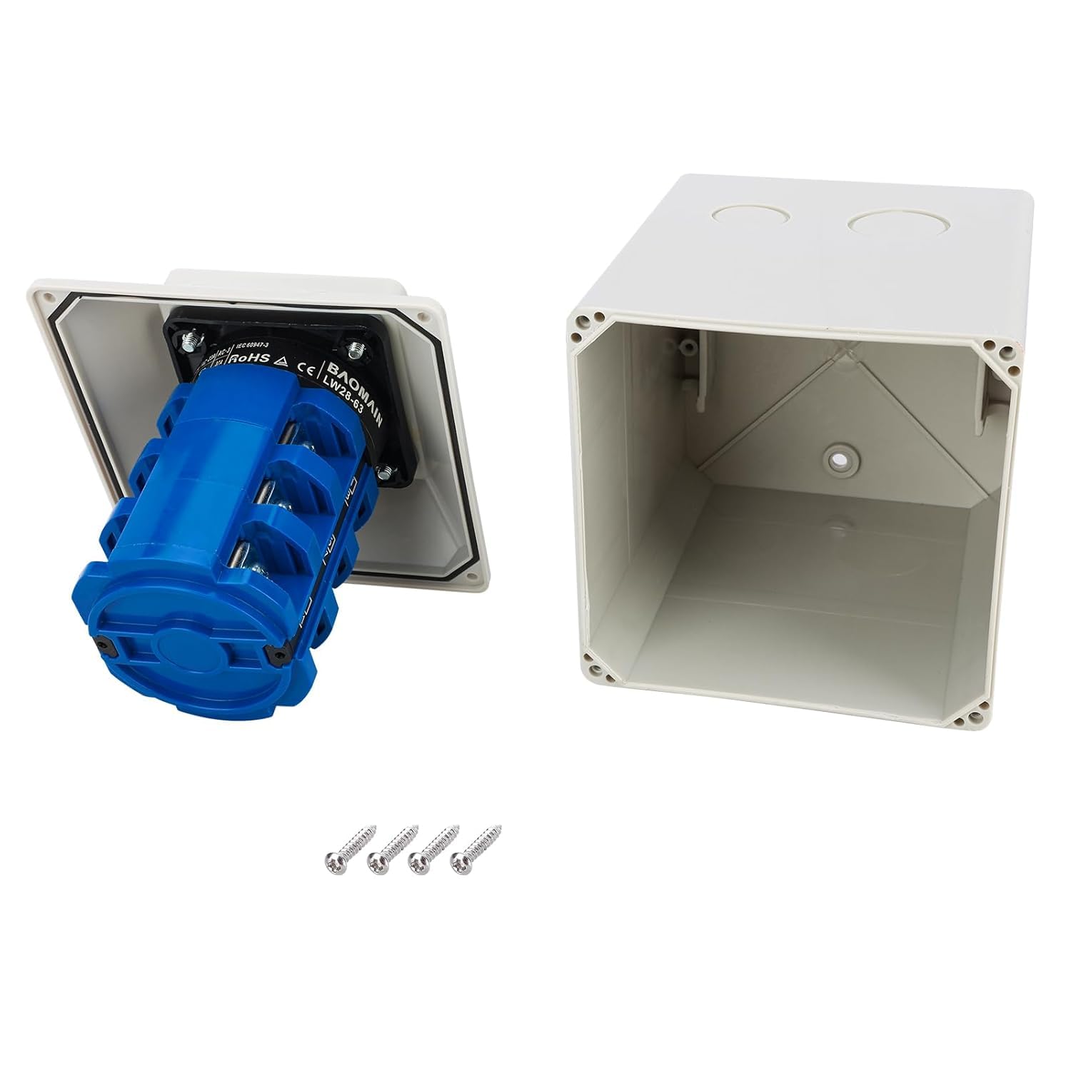 BAOMAIN Interruttore rotativo universale con interruttore principale, alloggiamento esterno, On-Off, 690 V, 63 A, 3 posizioni, 3 fasi, approvazioni CE, IP66, LW28-63/D303.3D