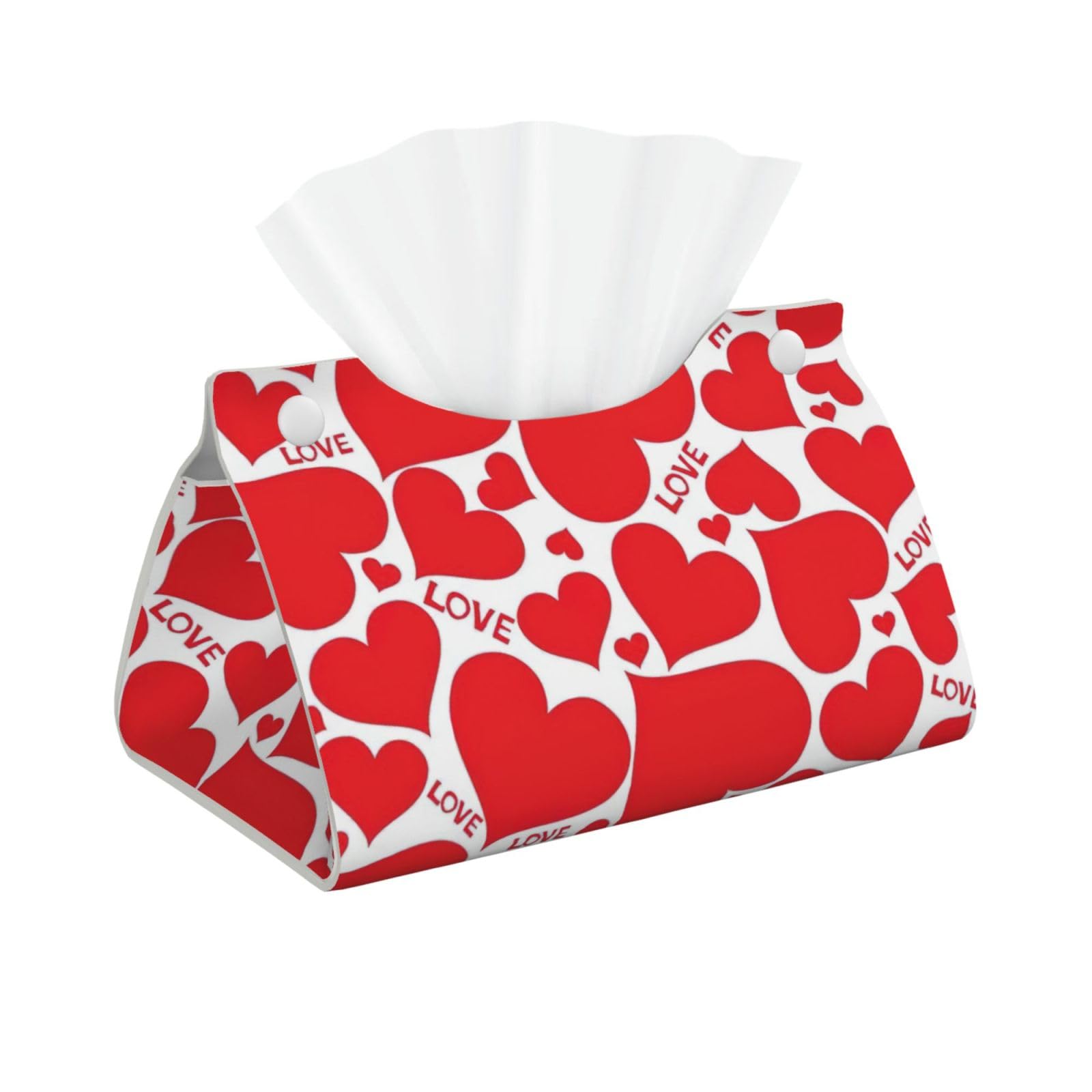 Love Heart Print Long Tissue Box Cover Tissue Dispenser Box For Living Room, Office, Car, Bathroom