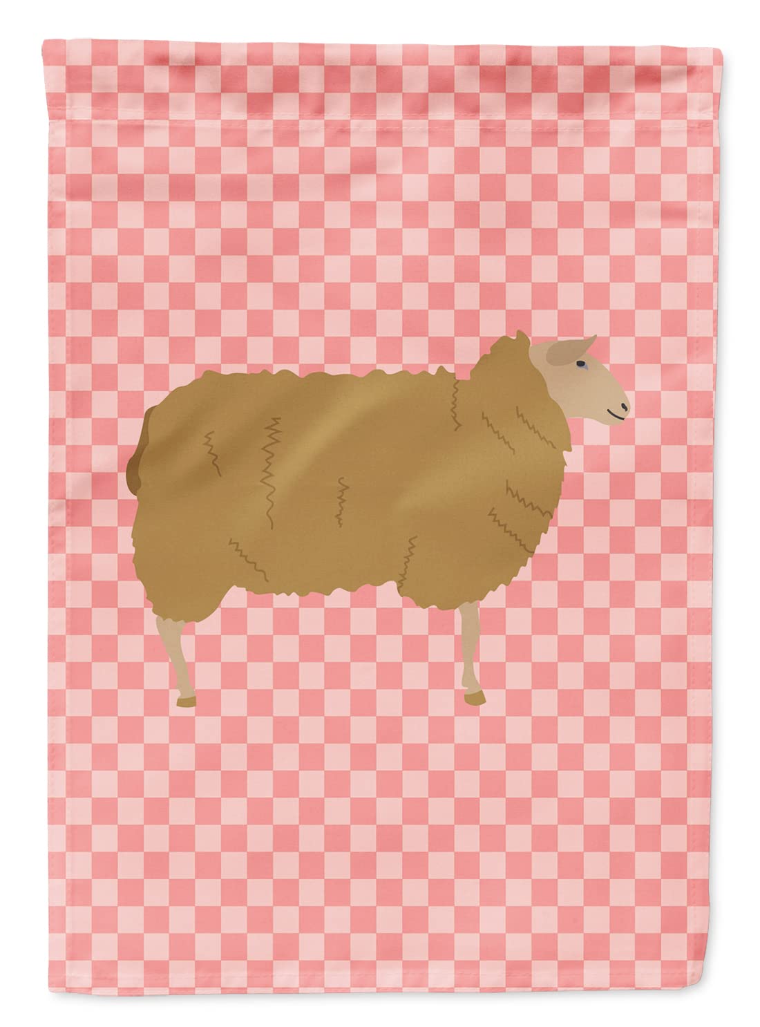 Caroline's Treasures BB7977GF East Friesian Sheep Pink Check Flag Garden Size , Small, multicolor