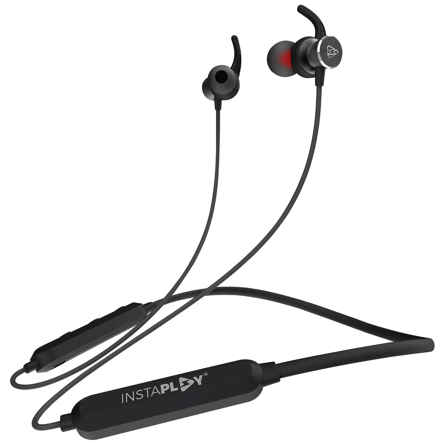 INSTAPLAY POWERBUDS Wireless Bluetooth in Ear Neckband Earphone with Mic (Black)