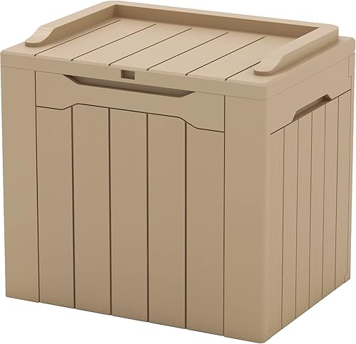 Miniatura 1 de Patiowell Caja de cubierta de resina de 30 galones, caja de almacenamiento al aire libre para muebles de patio, entregas, suministros de piscina,