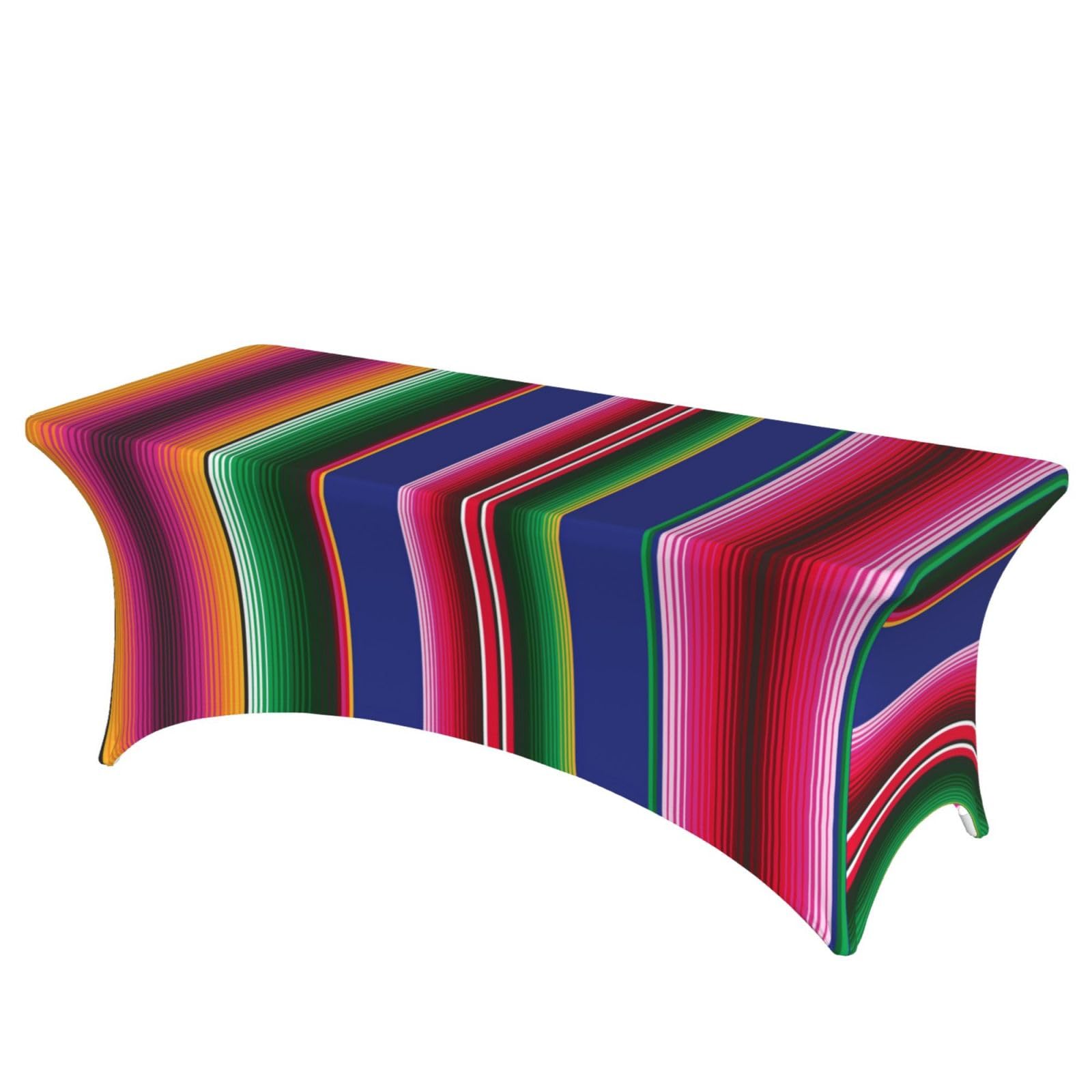 ERCgad Colorful Mexican Stripes Print Rectangular Tablecloth Dining Banquet Party Events Home Celebration Table Cover