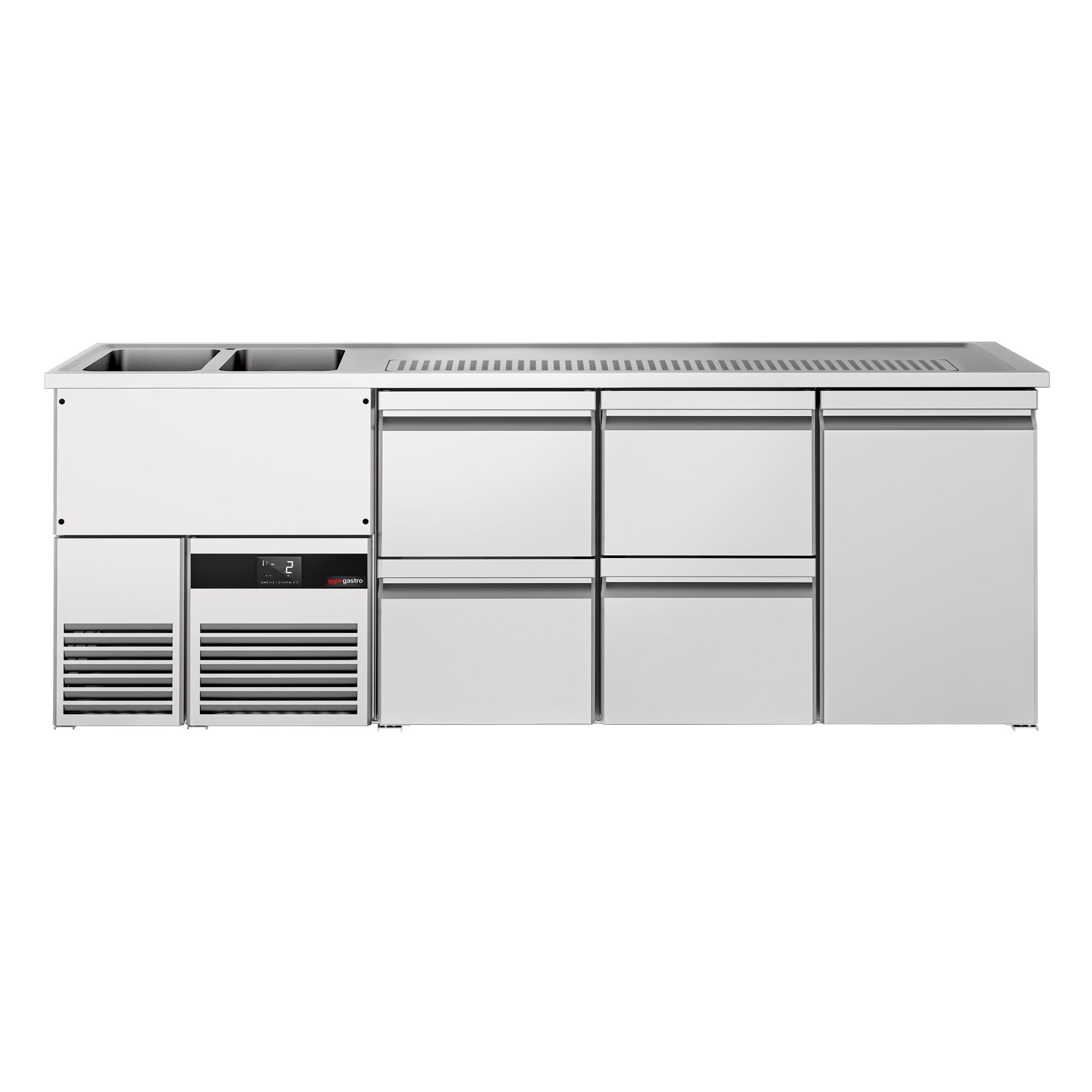 GGM Gastro Biertheke Premium 2500x700mm 1 Tür 4 Schubladen