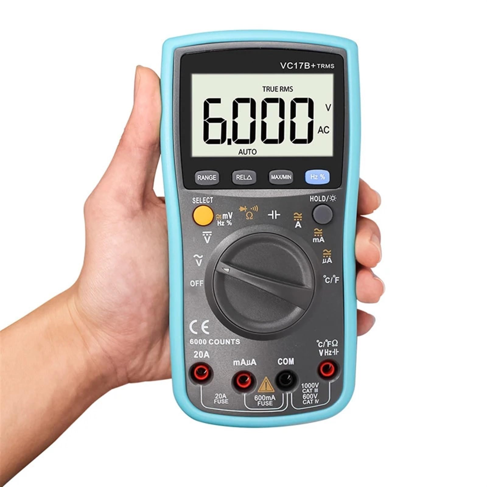 Tester tranzystorów i kondensatorów Lcr Esrmeter VC17B+ cyfrowy multimetr 6000 zliczeń multimetr multitester cyfrowy profesjonalny Dla indukcyjności i pojemności