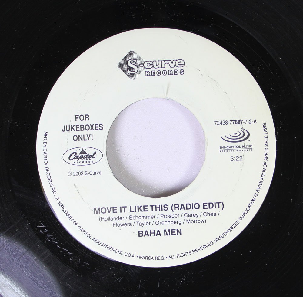 BAHA MEN 45 RPM MOVE IT LIKE THIS (RADIO EDIT ) / MOVE IT LIKE THIS - SHAKE IT LIKE THAT MIX (RADIO EDIT)