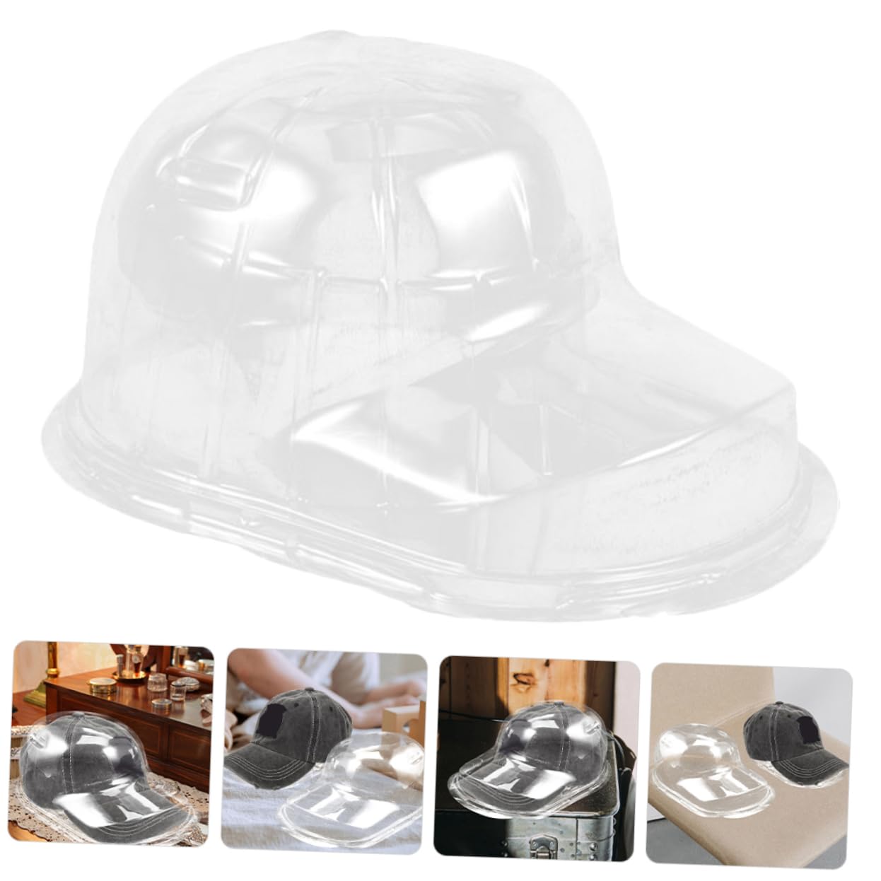 Organizador de Gorras de Béisbol de Plástico Pp 6 Piezas | Expositores Cajas Colgantes Transparentes, para Tiendas y Supermercados, Mantiene la Forma