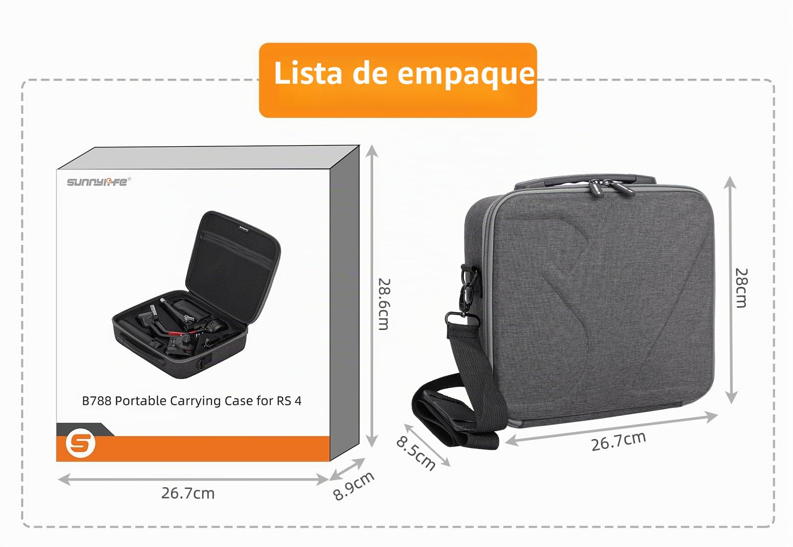 GearPro Transporte Maletín Hombro Bolsa A Prueba de Golpes Funda Rígida Maletín Viaje Bolsa para DJI RS 4 Ronin Gimbal Estabilizador Accesorios Portátil Protector Almacenamiento