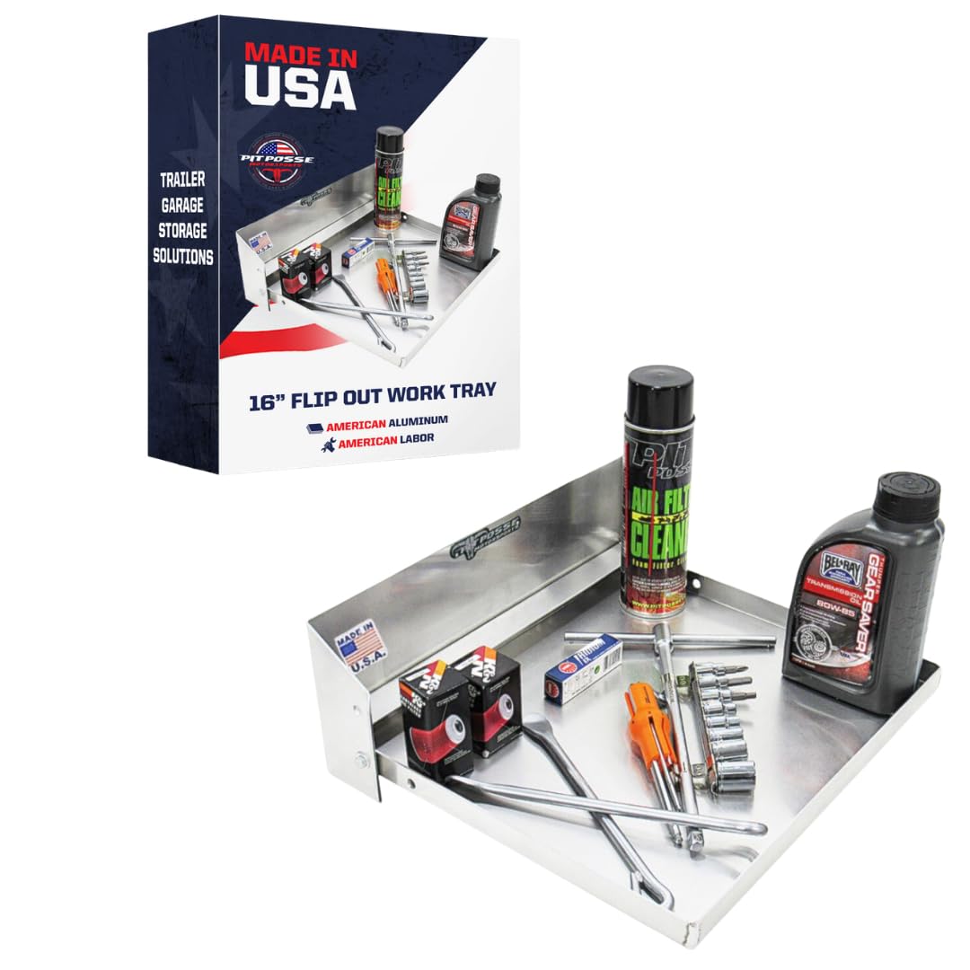 Amazon.com: Pit Posse 609 Work Station Fold Flip Out Tray Cabinet