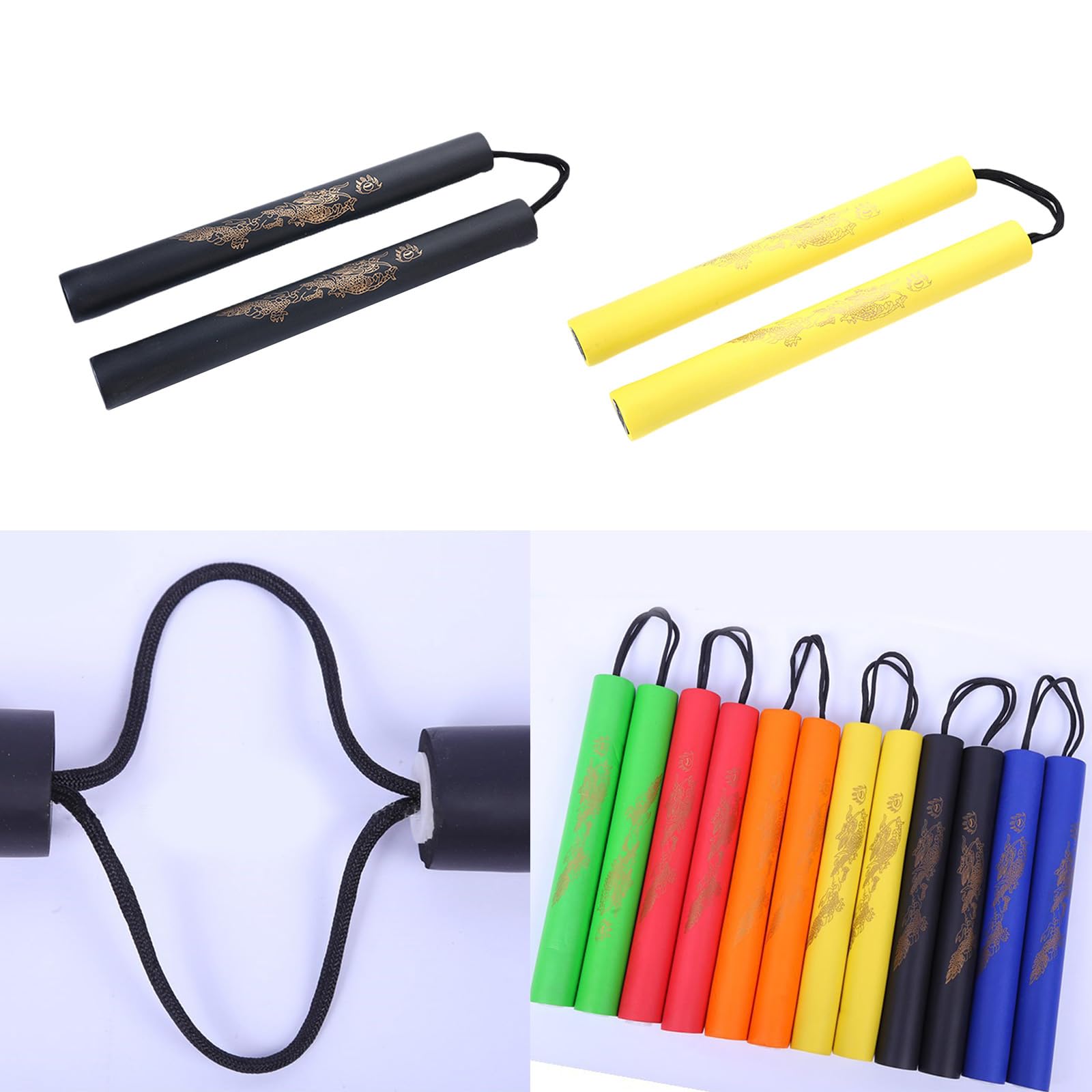 TedYoho Nunchucks Safe Foam Rubber Beginner Safety Nunchucks Children's Toys Foam Taekwondo Bruce Lee