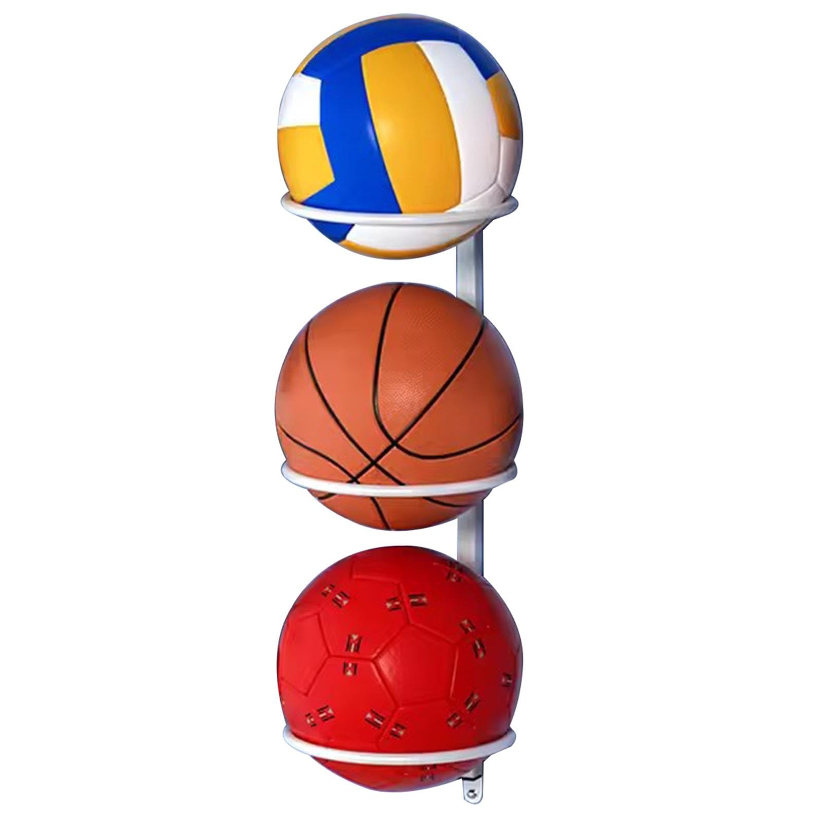 Metalowy uchwyt ścienny do koszykówki i siatkówki - wsparcie sprzętu sportowego na siłownię i do szkoły - idealny do treningu w pomieszczeniach i rozwiązań oszczędzających miejsce