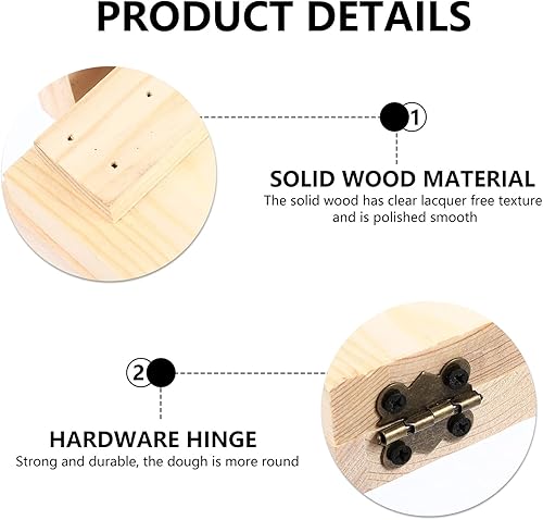 Miniatura 6 de DOITOOL Prensador de piel de bola de masa de prensa de tortilla de madera, prensador de masa de madera tradicional, máquina de tortilla de maíz